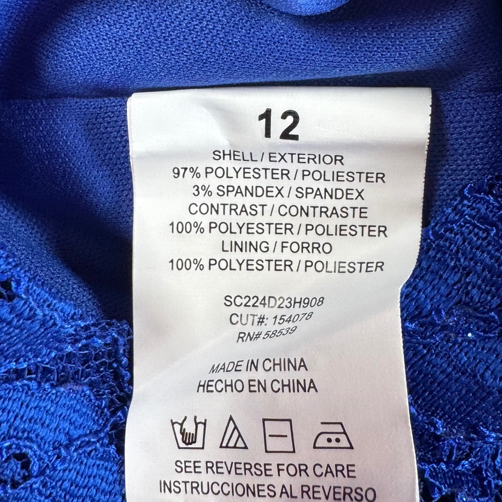 Speechless Kids Royal Blue Lace Rhinestone Romper Maxi Dress Sz 12 SC224D23H908 - Picture 5 of 9